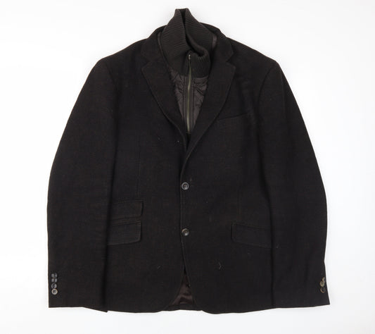 Linea Women's Black Wool Blazer, L, Classic Style
