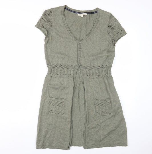 Fat Face Women's Green Short Sleeve Cardigan - Size 10