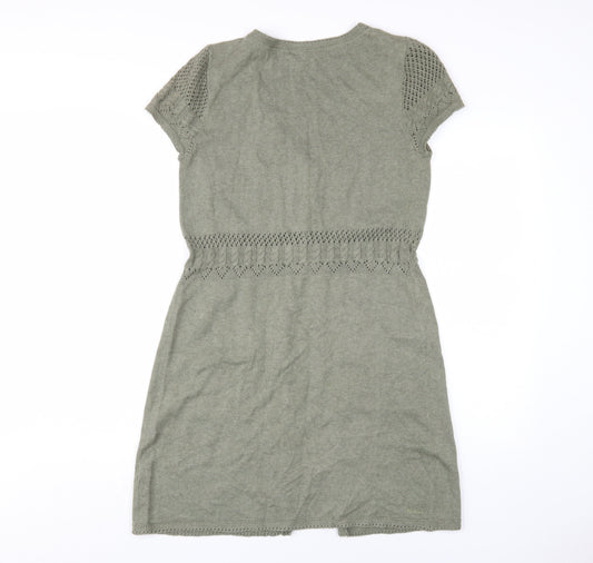 Fat Face Women's Green Short Sleeve Cardigan - Size 10