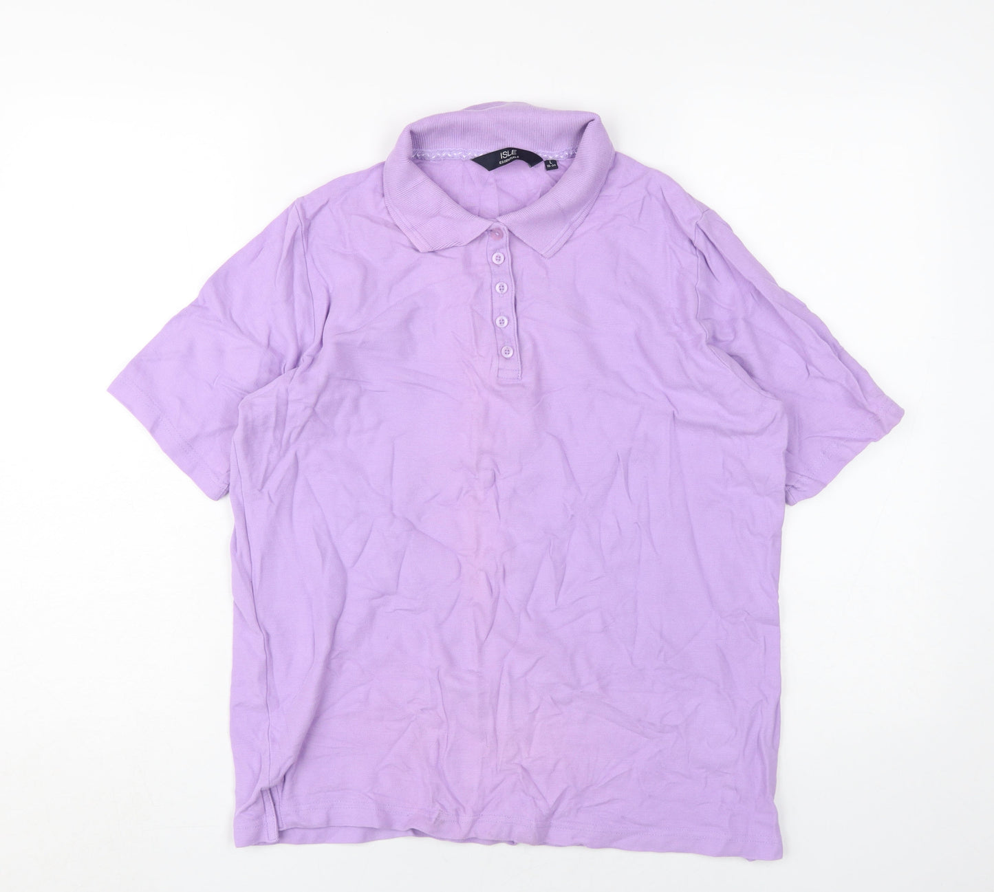 Isle Essentials Women's Purple Polo Shirt, L