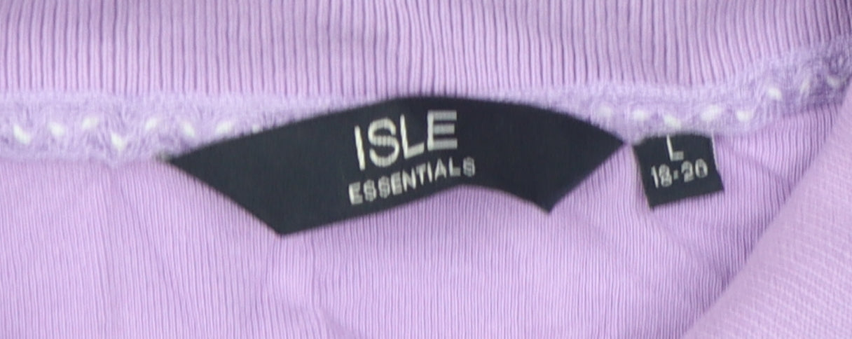 Isle Essentials Women's Purple Polo Shirt, L