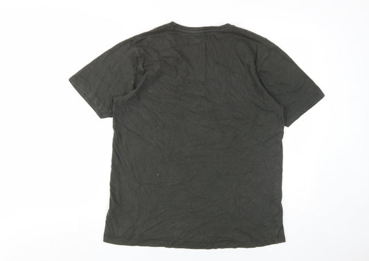 Police Men's Green L Cotton Short Sleeve T-Shirt