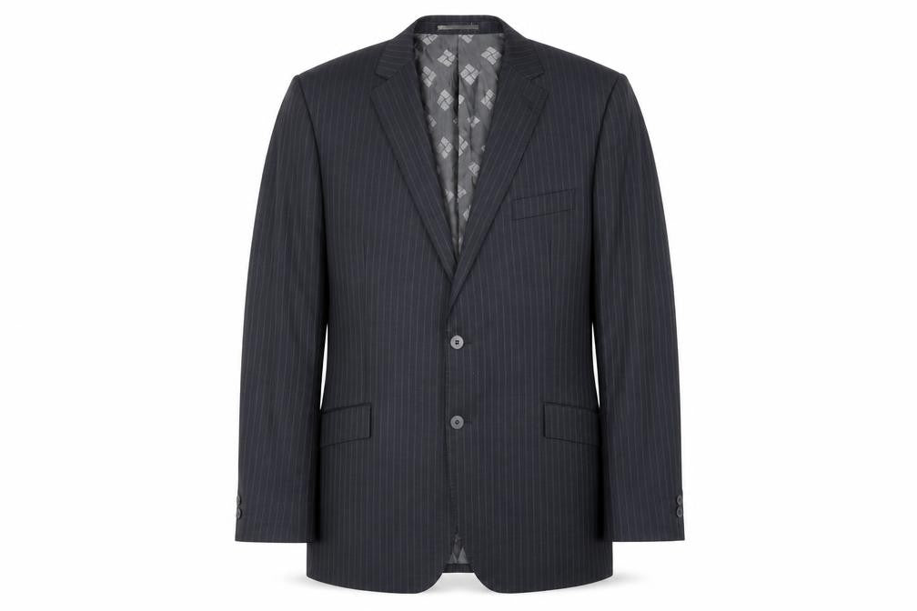 Mens 46 Chest Regular Pierre Cardin Black Two-Button Blazer