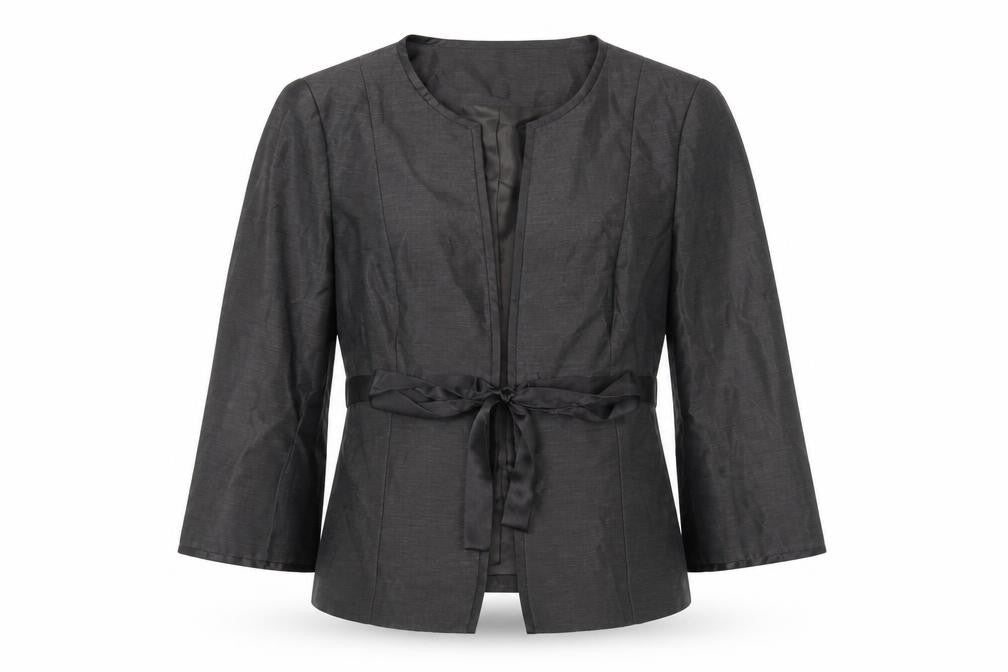 Womens UK Size 10 Regular Fenn Wright Manson Black Linen Blend Jacket