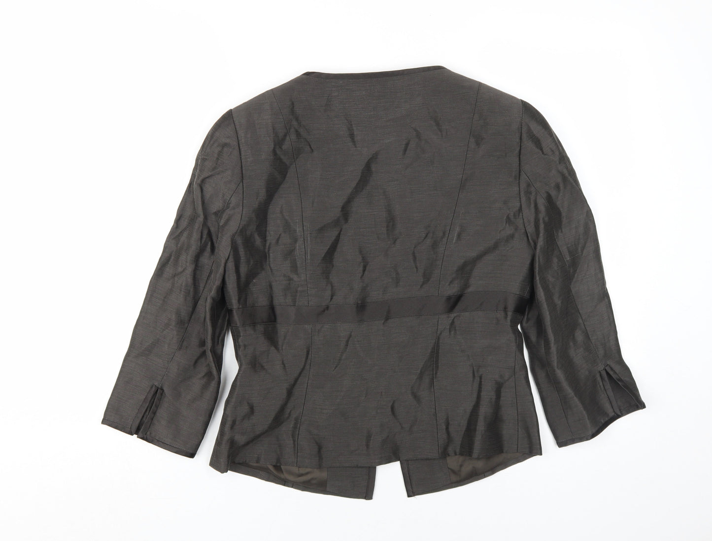 Womens UK Size 10 Regular Fenn Wright Manson Black Linen Blend Jacket