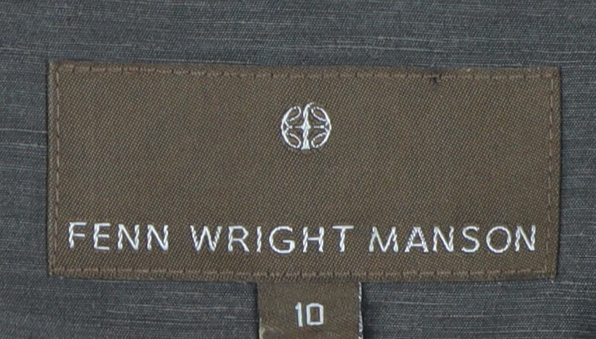 Womens UK Size 10 Regular Fenn Wright Manson Black Linen Blend Jacket