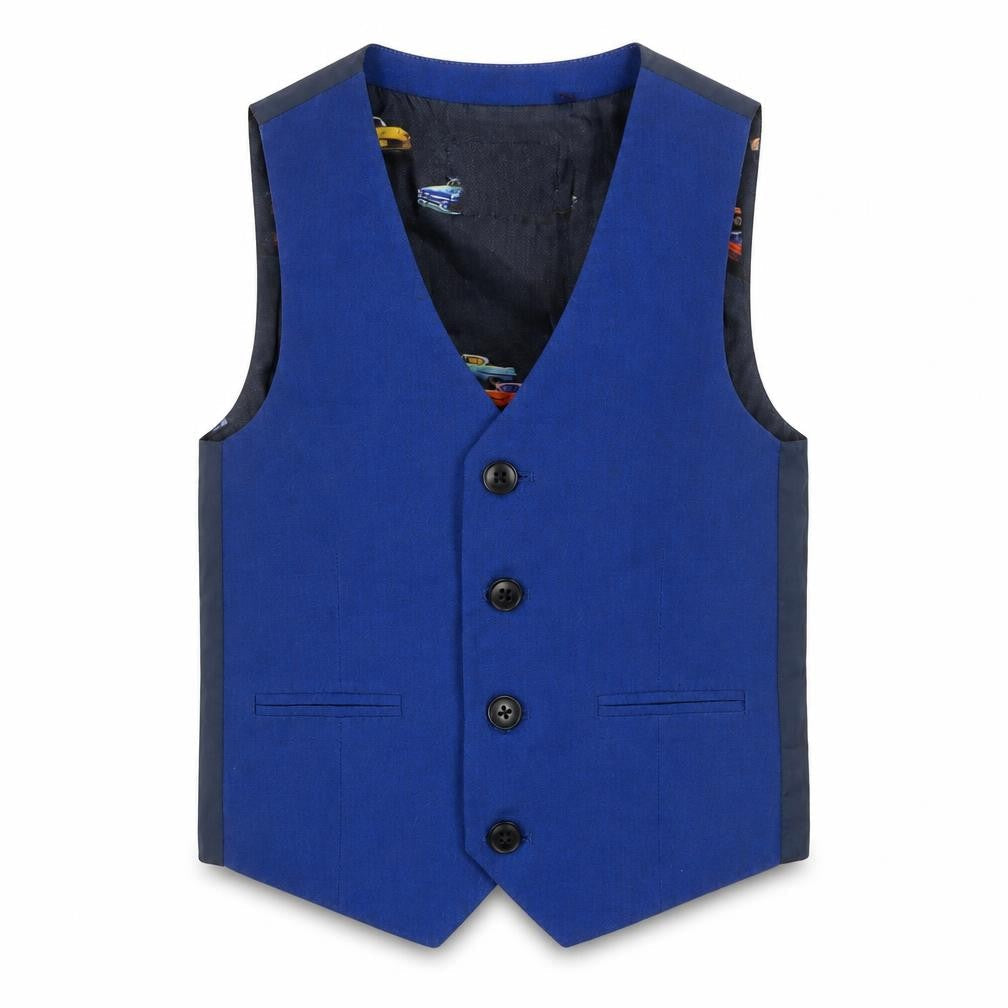 Front view of Next boys’ blue waistcoat - 5 years, formal occasion