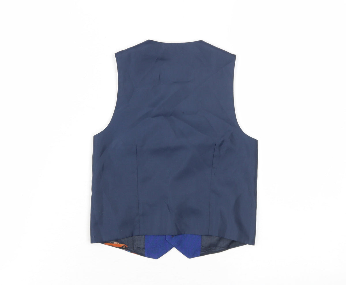 Back view of Next boys’ blue waistcoat - 5 years, formal occasion