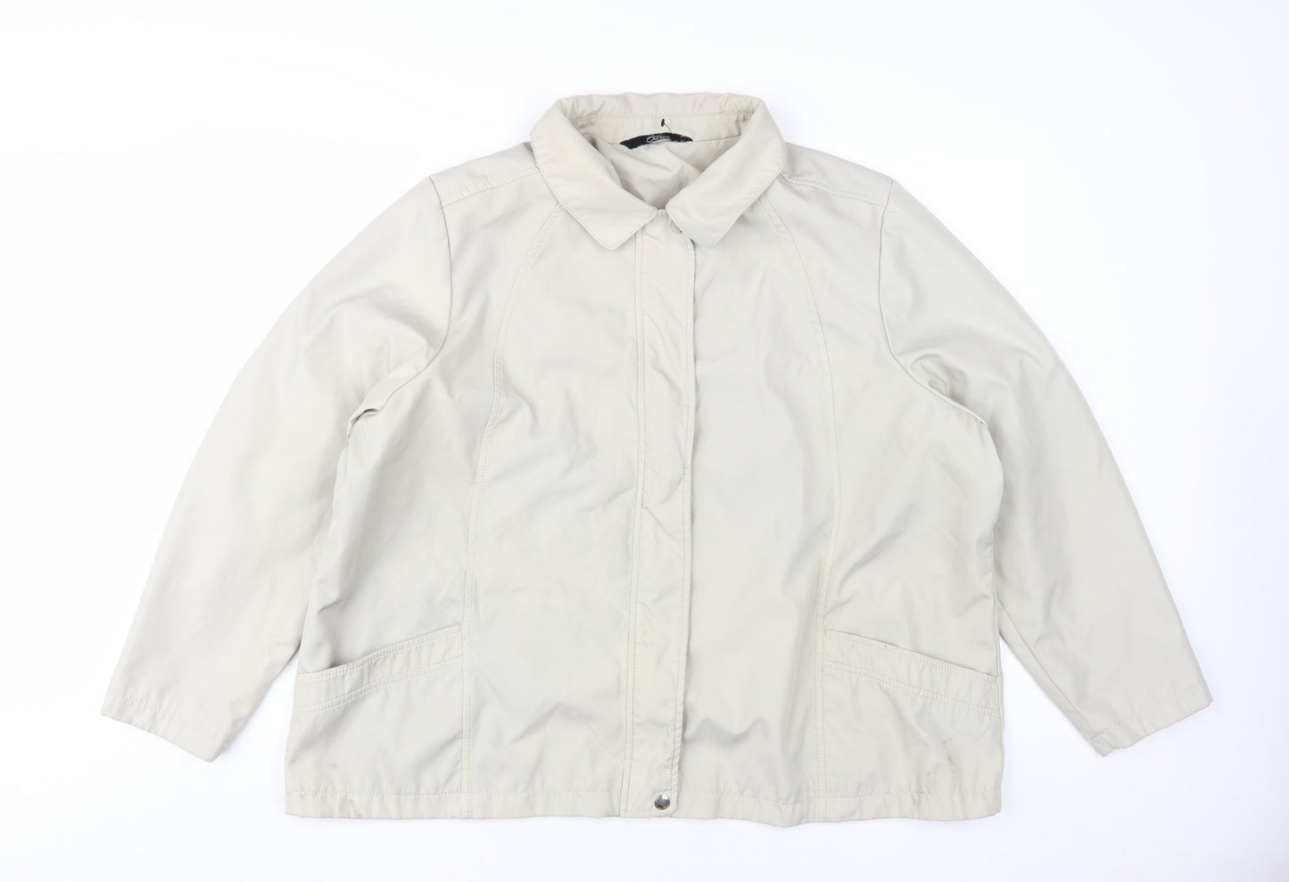Bm Collection Women's Beige XL Collared Jacket