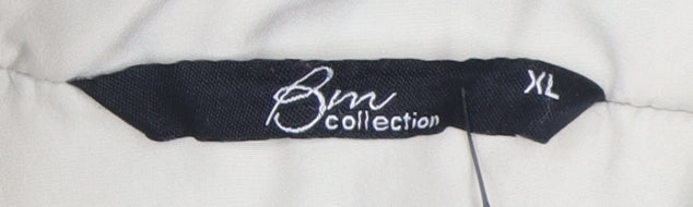 Bm Collection Women's Beige XL Collared Jacket