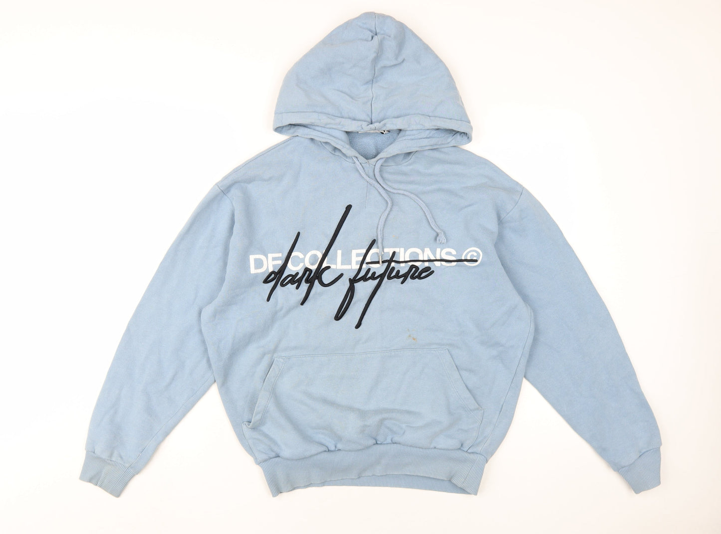 ASOS Men's Blue Hooded Pullover 2XS Graphic Hoodie