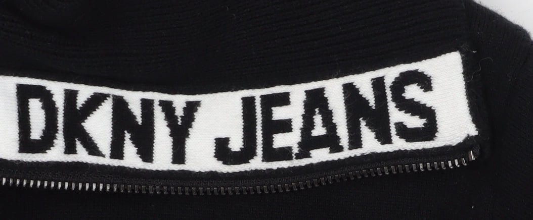 DKNY Jeans Women's Black Full Zip Knit Jumper M/L