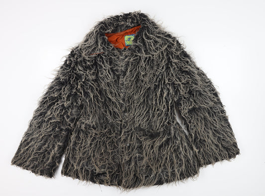 Diesel Women's Black S Furry Jacket, Casual, Zip