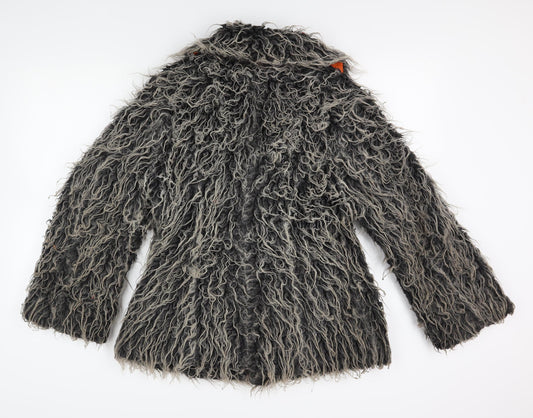 Diesel Women's Black S Furry Jacket, Casual, Zip