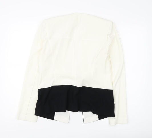 Marks and Spencer Women's Ivory Black Blazer, Size 10
