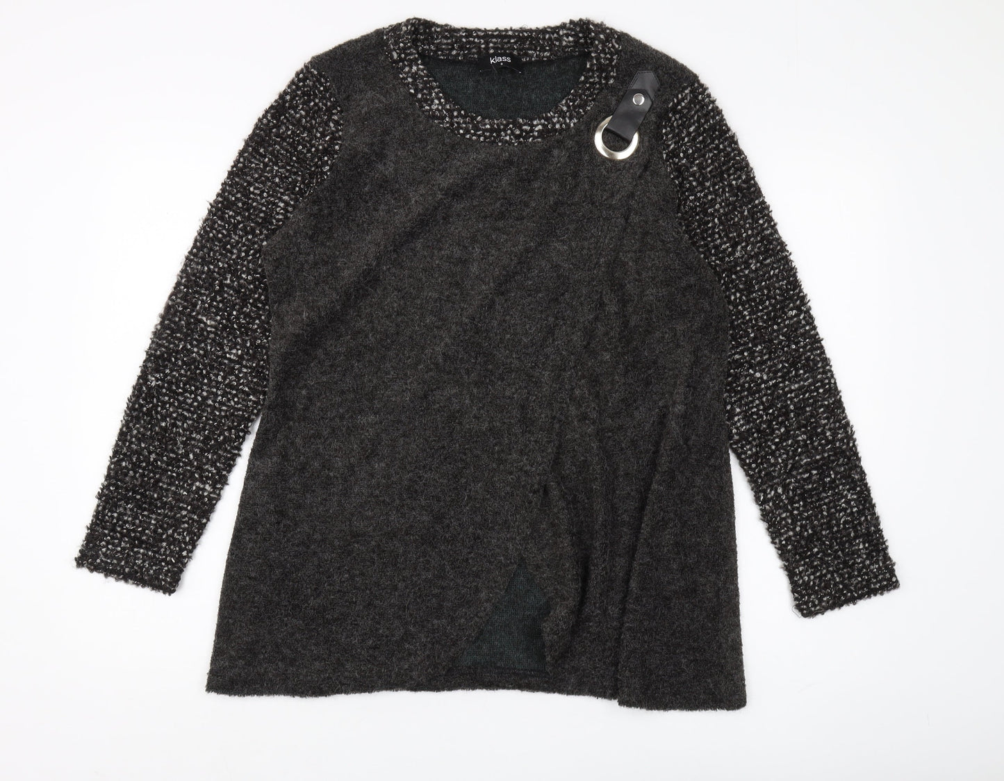 Klass Women's Grey Tunic, Size S, Acrylic-Wool Blend