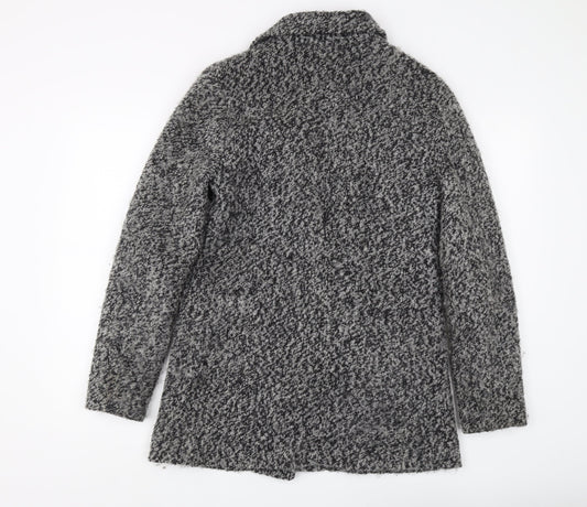 H&M Women's Grey Motorcycle Coat Size 12 - Casual Full Zip
