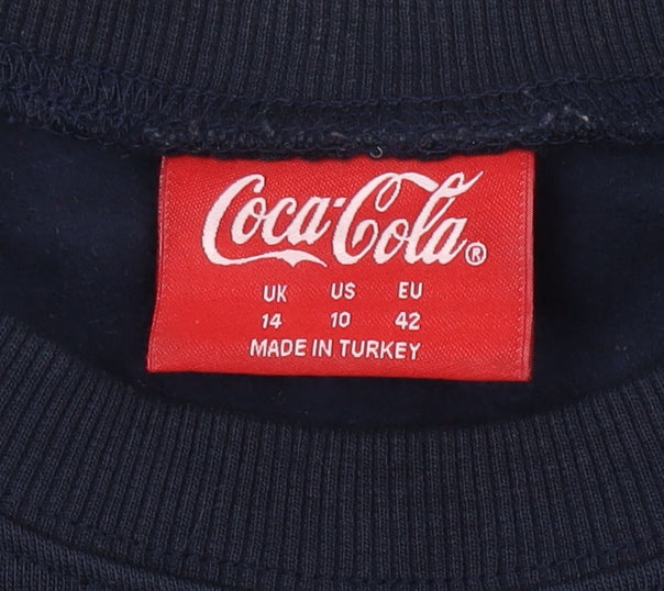 Coca-Cola Unisex Blue Christmas Sweatshirt Size 14