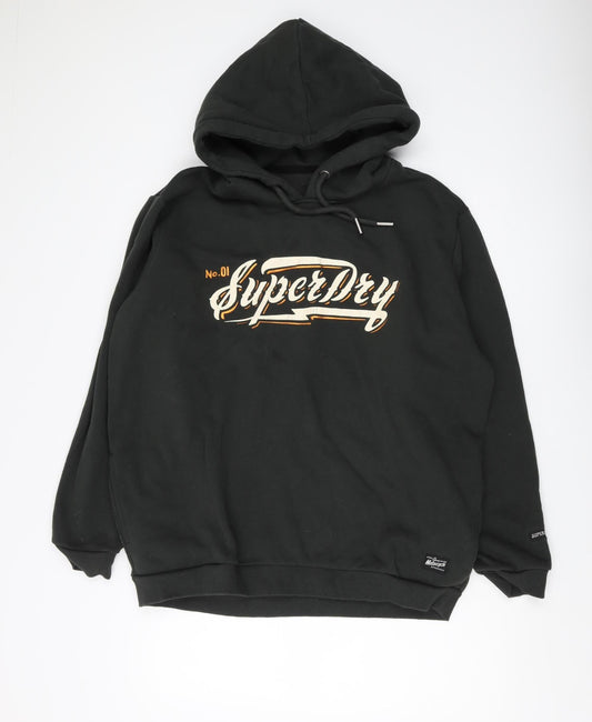 Superdry Men's Black Hoodie M Pullover Graphic Hooded