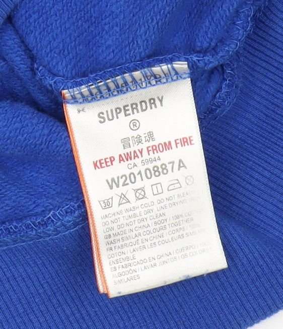 Superdry Women's Blue Hoodie - Size 10 Pullover