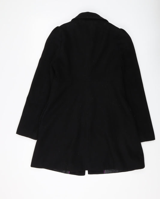 Red Herring Women's Black Wool Embroidered Coat Size 8