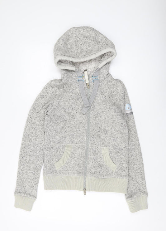 Superdry Women's Grey Full Zip Hoodie, Size S