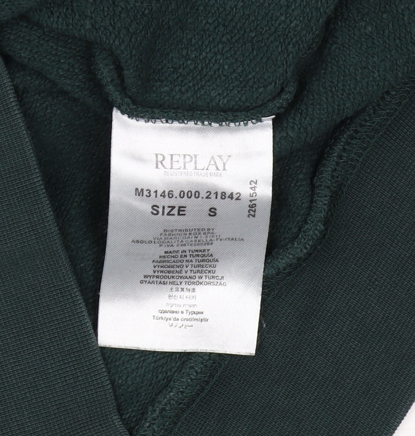 Replay Men's Green Logo Pullover Sweatshirt, Size S