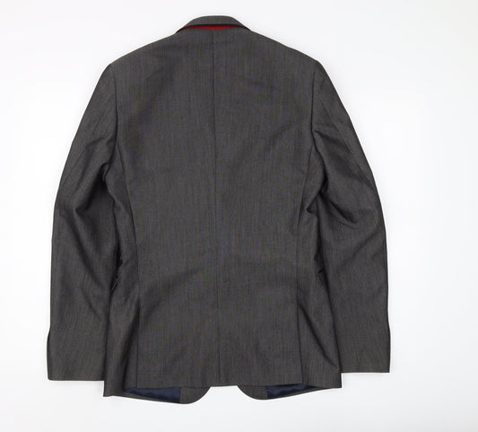 Benetti Men's Grey Slim Fit Blazer - Size 36L
