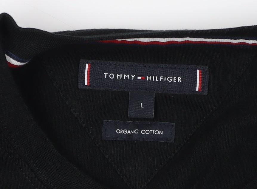 Tommy Hilfiger Men's Black Cotton T-Shirt L