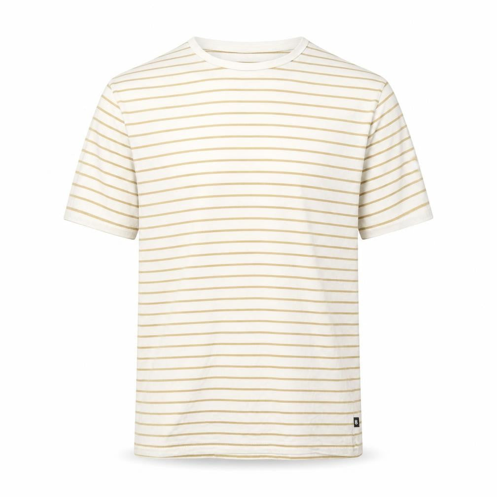 Silver Eight Men's White Striped T-Shirt Size M
