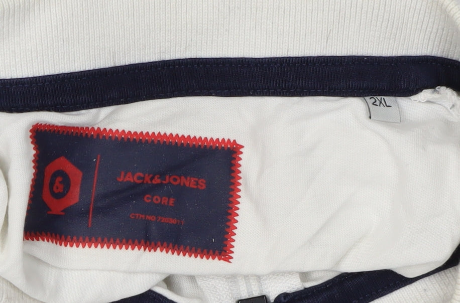 Jack & Jones Men's Polo White 2XL 1/4 Zip Casual