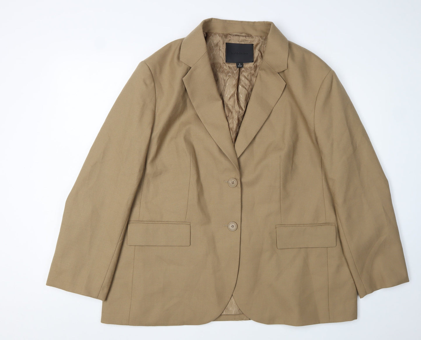 Marks and Spencer Women's Brown Wool Suit Jacket UK 16