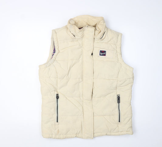 SuperDry Unisex Beige Zip Waistcoat L Casual