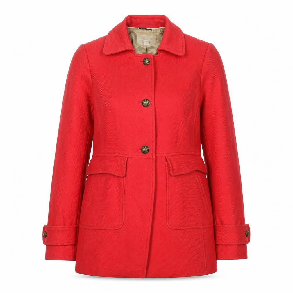 Womens UK Size S Regular Banana Republic Red Cotton Coat