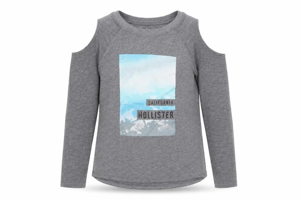 Womens UK XS Regular Hollister Grey Pullover Sweatshirt