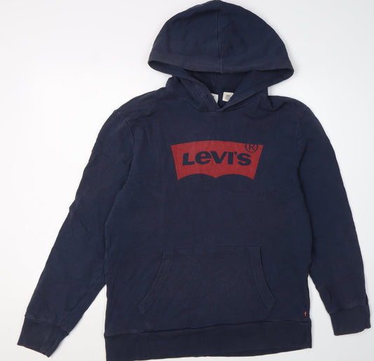 Levi's Men's Blue Pullover Hoodie M Logo Graphic