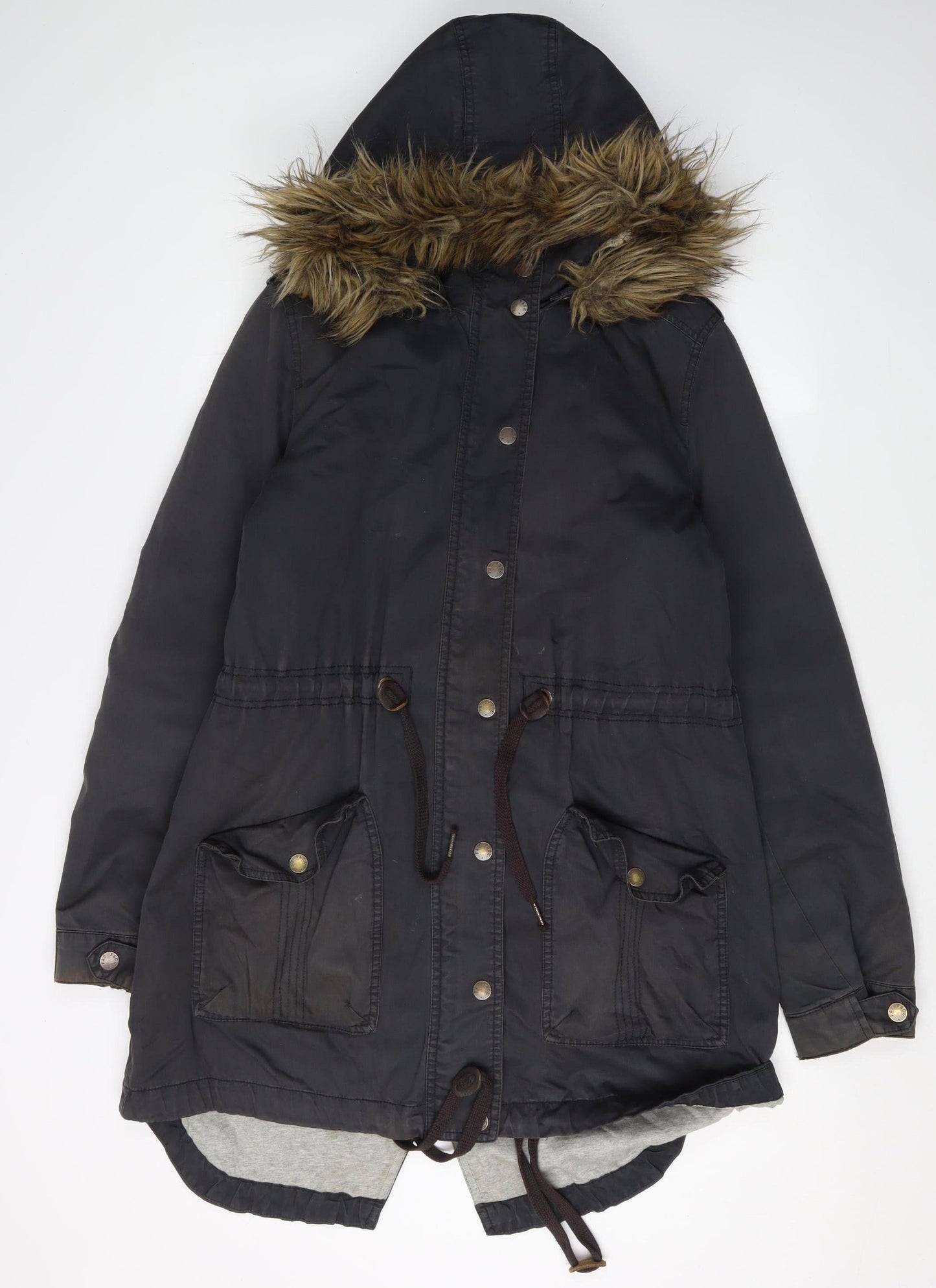 Fat Face Women's Black Parka Coat Size 12