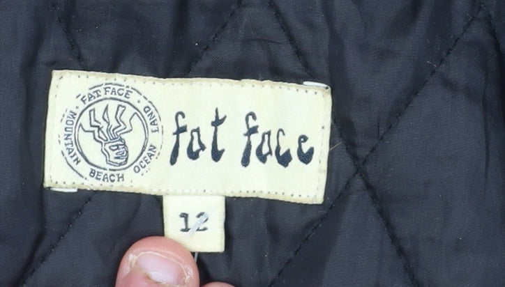 Fat Face Women's Black Parka Coat Size 12