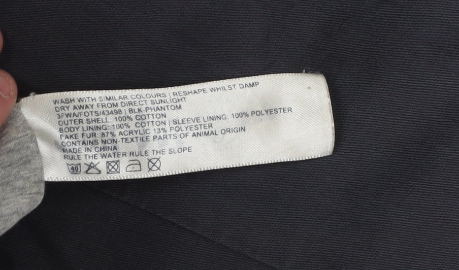Fat Face Women's Black Parka Coat Size 12