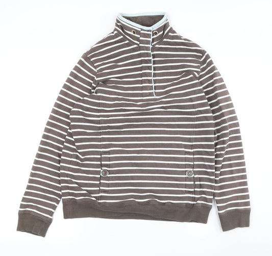 Joules Women's Brown Striped Pullover Sweatshirt Size 10