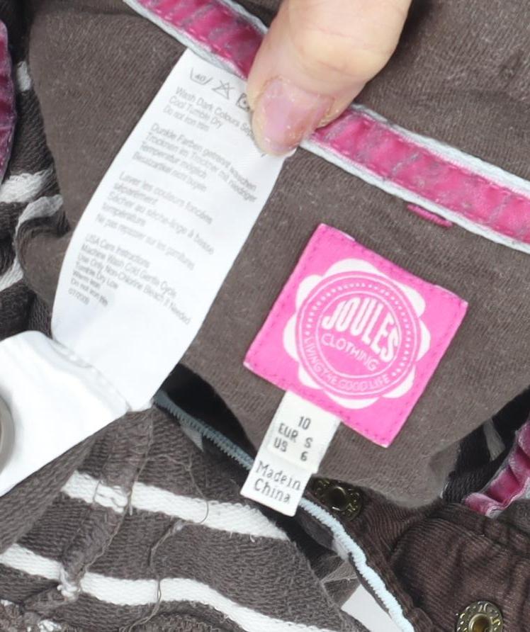 Joules Women's Brown Striped Pullover Sweatshirt Size 10