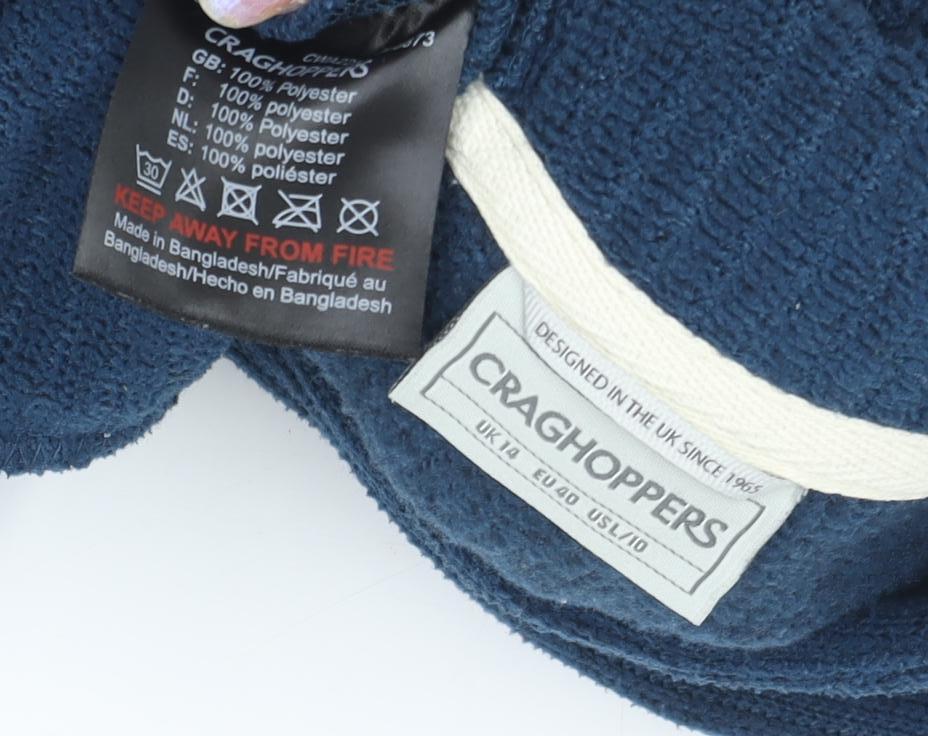 Craghoppers Women's Blue Hooded Henley Hoodie UK Size 12