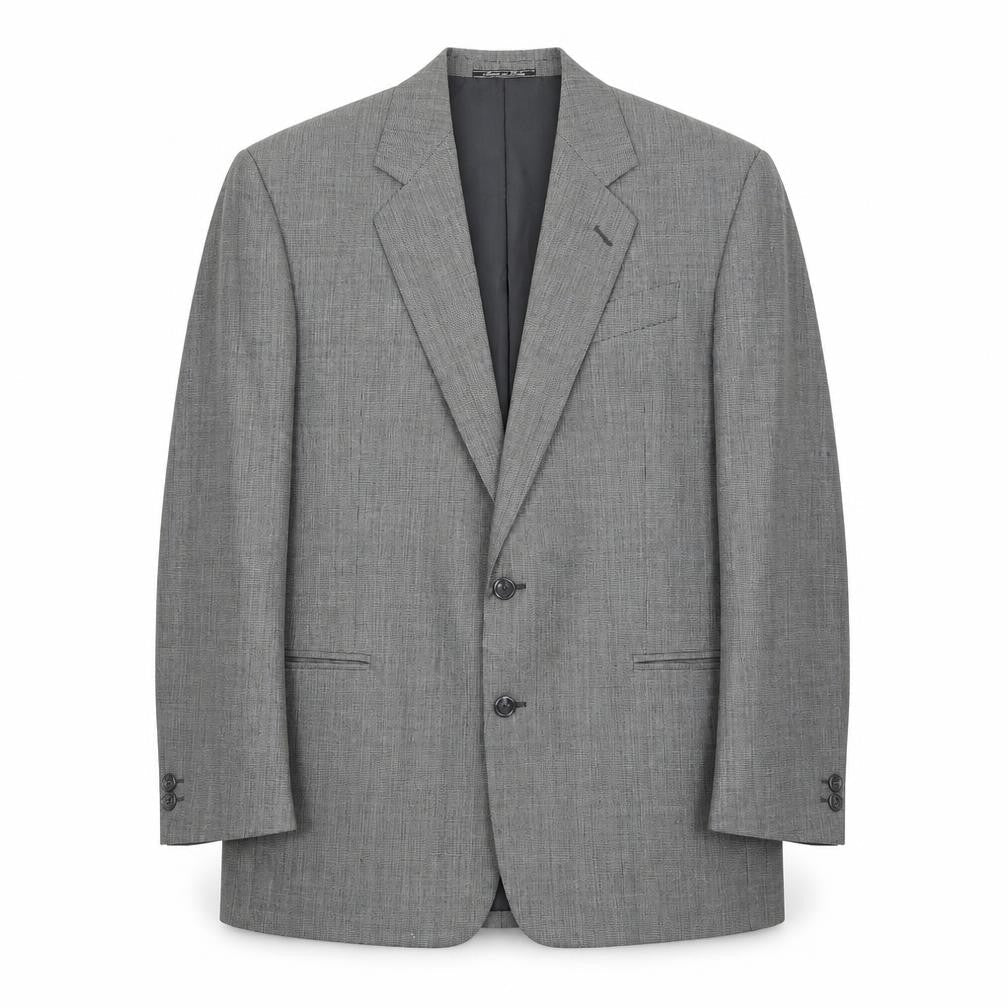 Red's Collection Men's Grey Check Blazer, Single-Breasted 46R