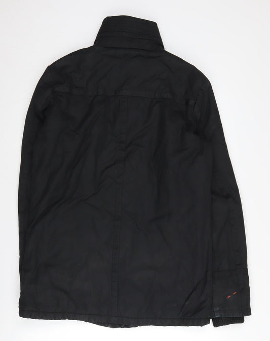 Firetrap Men's Black Military Jacket S Casual Stand-Up Collar
