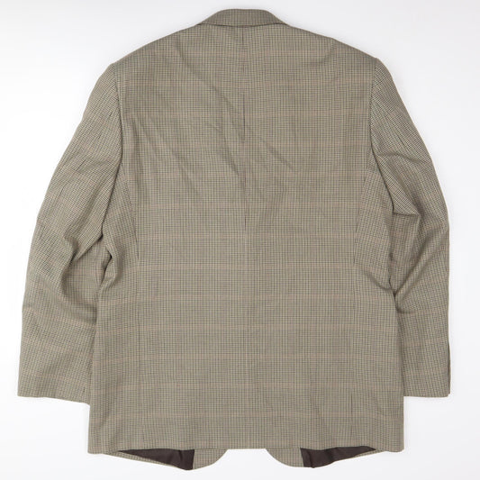 Marks and Spencer Men's Grey Check Blazer, Size 44L