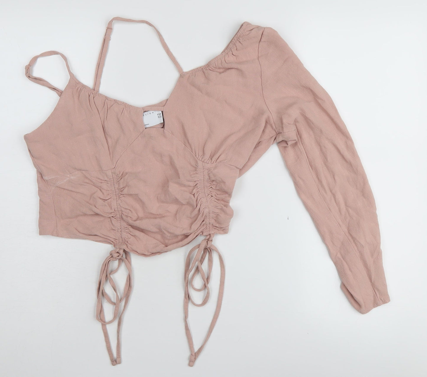 ASOS Women's Pink Cropped Blouse, Size 14, Lightweight