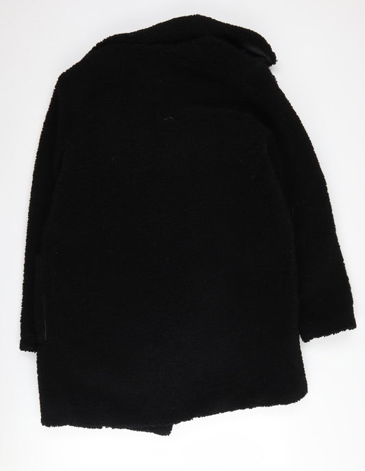 New Look Women's Black Polyester Overcoat Size 12