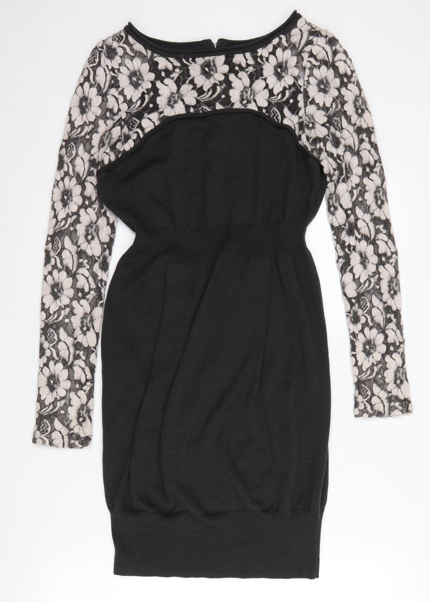 Mint Velvet Women's Black Floral Bodycon Dress