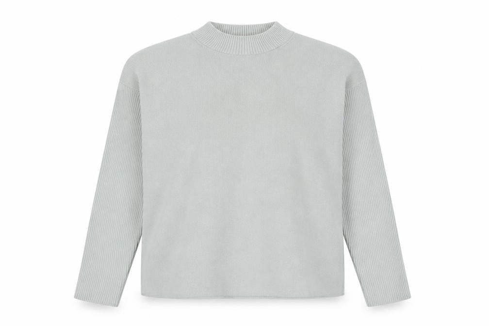 Front view of Oliver Boas Grey Mock Neck jumper, size 6