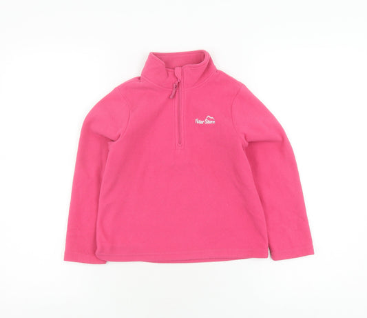 Peter Storm Girls Pink Fleece Hoodie, Zip, 5-6 Years
